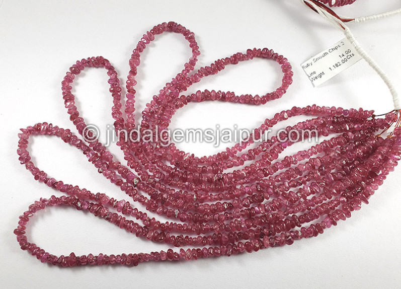 Ruby Smooth Chips Beads