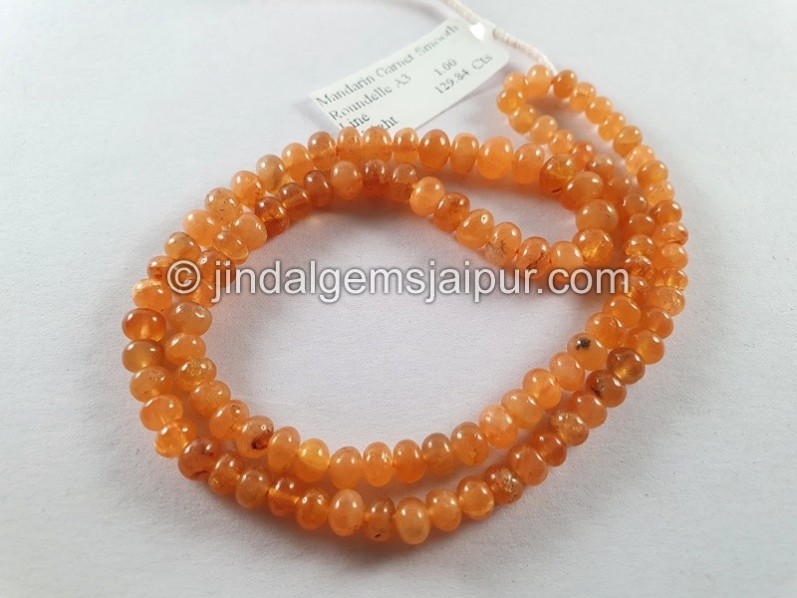 Mandarin Garnet Smooth Roundelle Beads