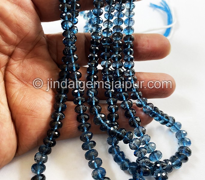 London Blue Topaz Far Faceted Roundelle Beads