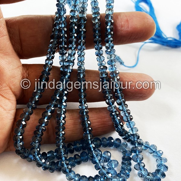London Blue Topaz Far Faceted Roundelle Beads