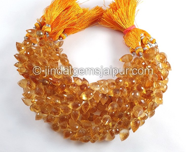 Madeira Citrine Faceted Tulip Drops Shape Beads