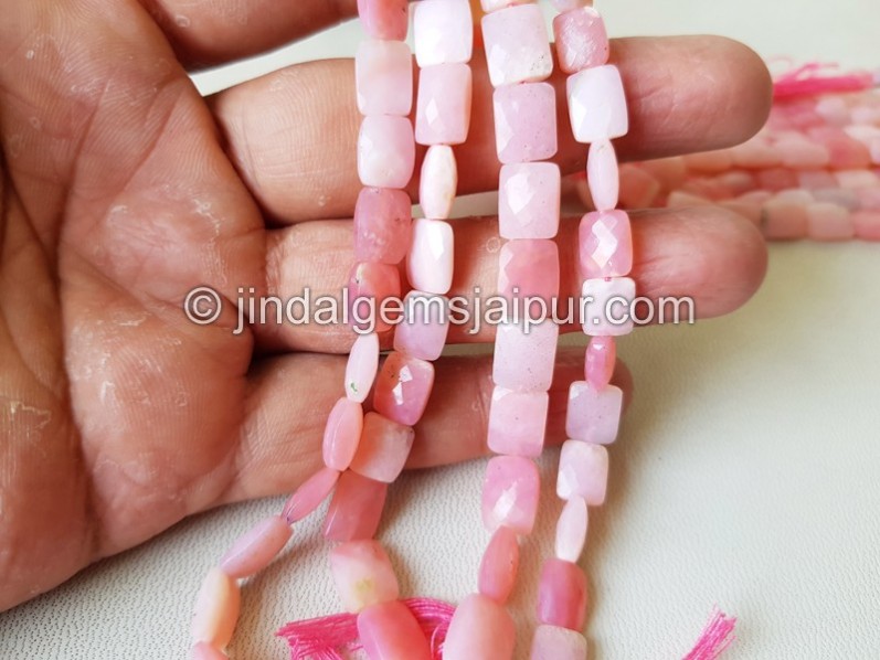 Pink Opal Faceted Chicklet Beads