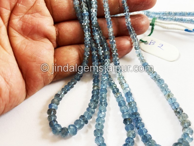 Santa Maria Milky Aquamarine Faceted Roundelle Beads