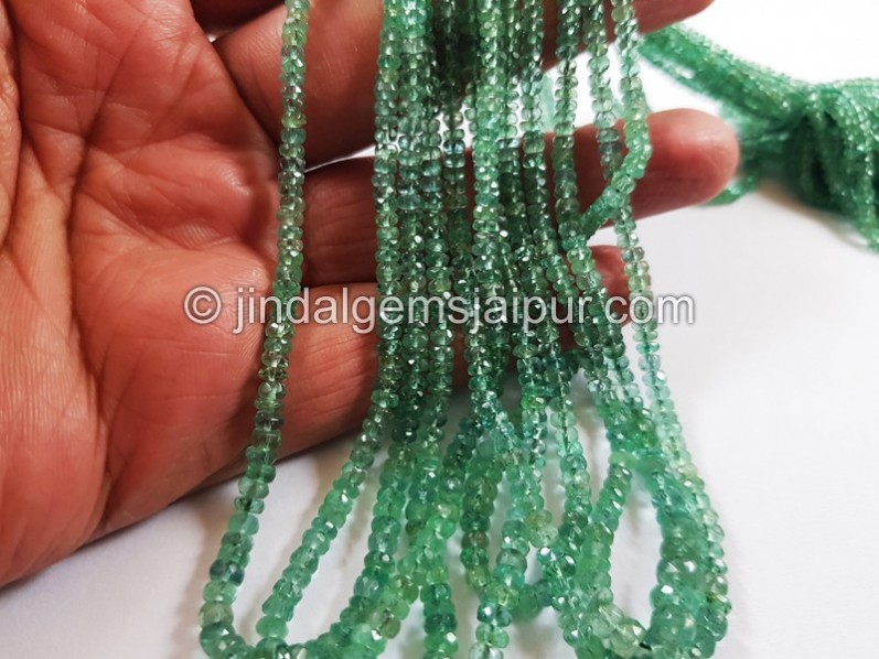 Emerald Faceted Roundelle Beads