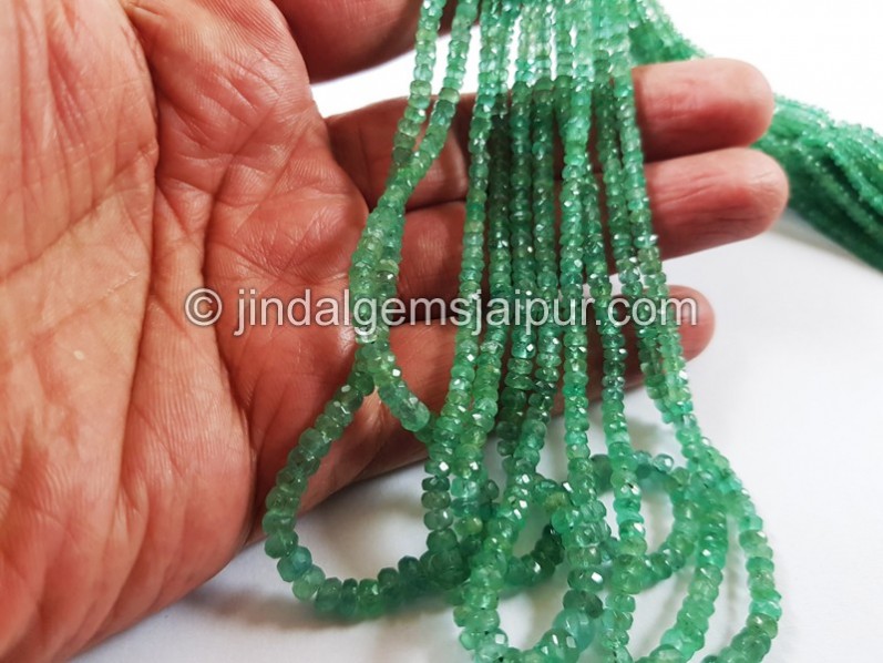 Emerald Faceted Roundelle Beads