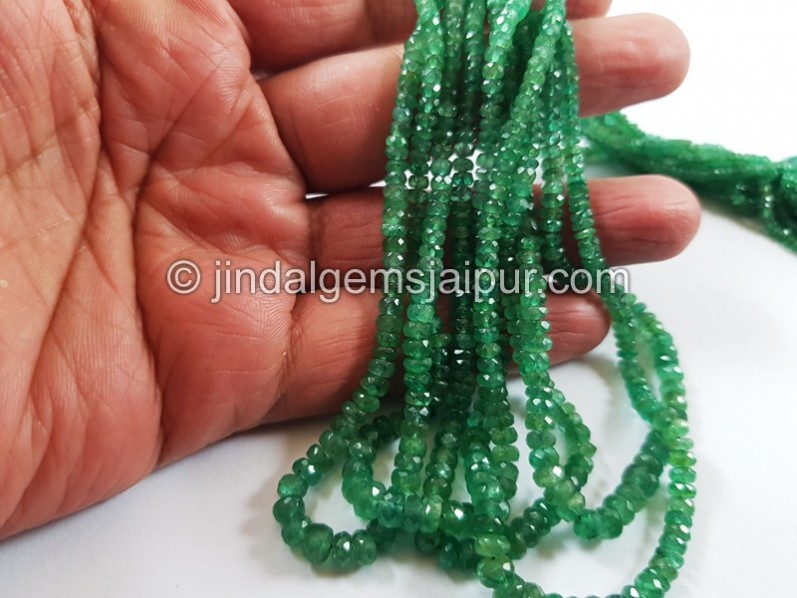 Emerald Faceted Roundelle Beads