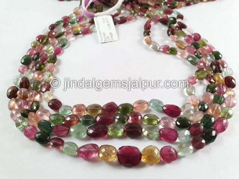 Tourmaline Faceted Big Oval Beads
