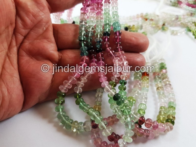 Afghan Tourmaline Smooth Roundelle Beads
