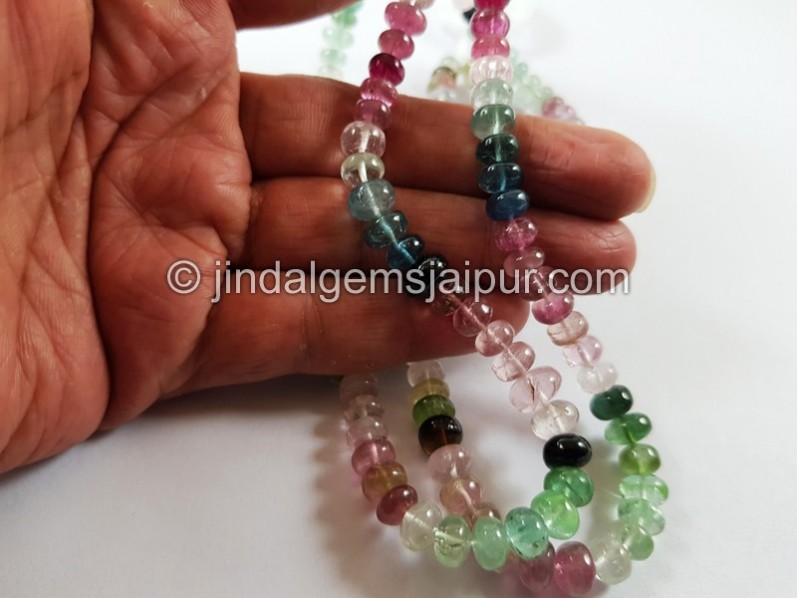 Afghan Tourmaline Smooth Roundelle Beads