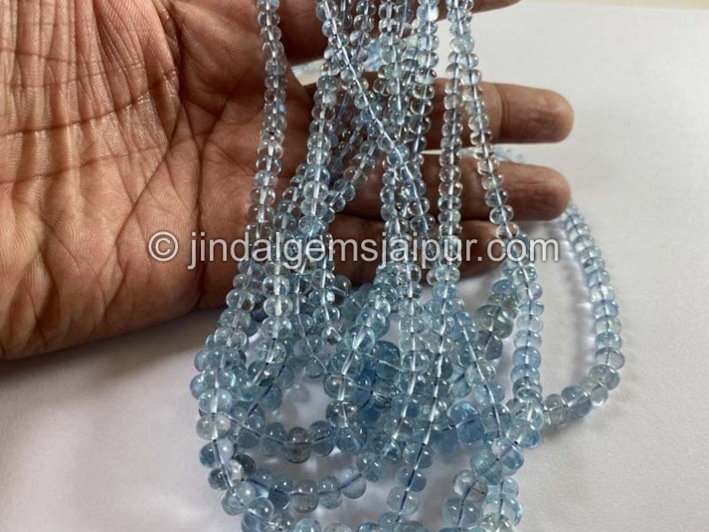 Aquamarine Smooth Roundelle Beads