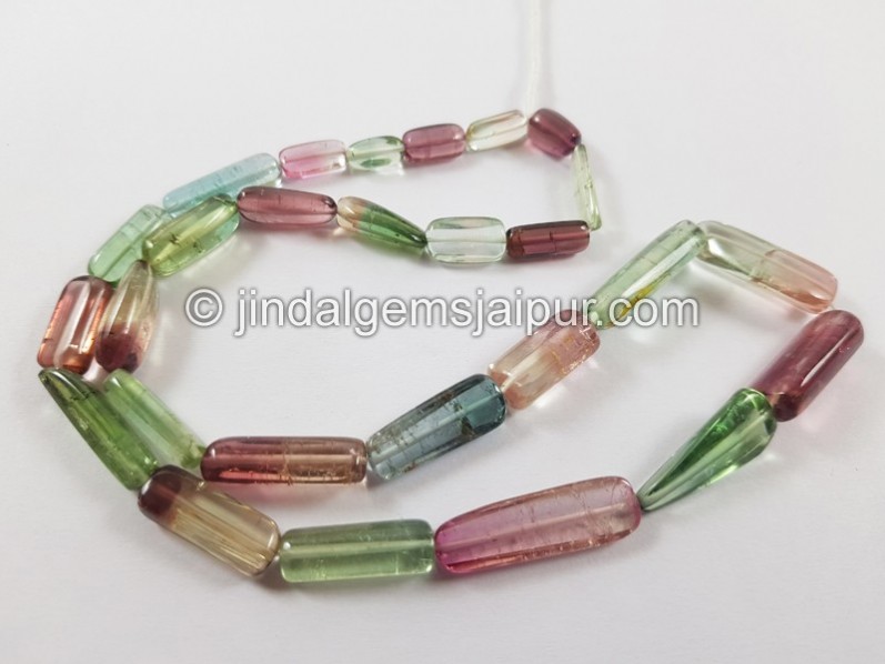 Bi Colour Tourmaline Smooth Nugget Beads