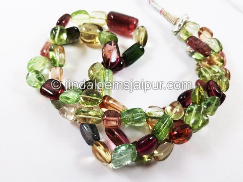 Multi Colour Tourmaline Smooth Nugget Beads