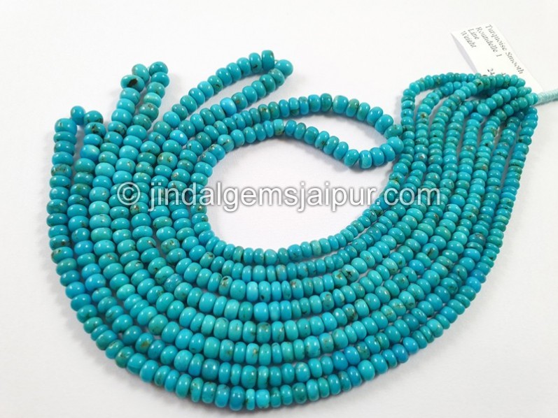Turquoise Smooth Roundelle Shape Beads
