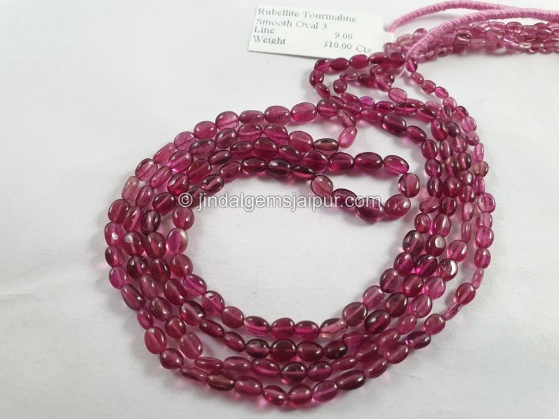 Rubellite Smooth Oval Beads