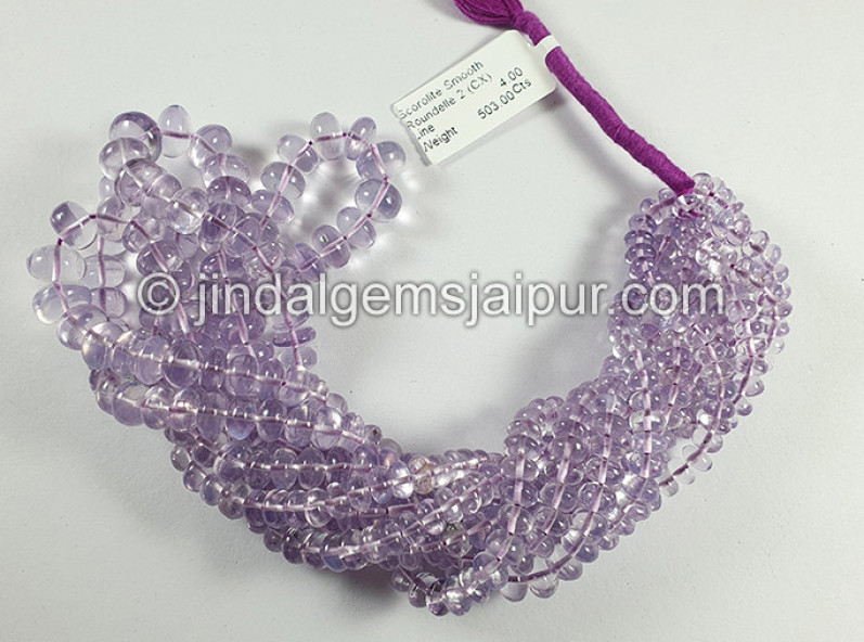 Scorolite Or Lavender Quartz Smooth Roundelle Shape Beads