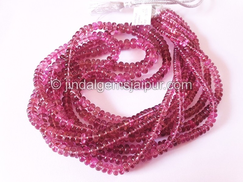 Rubellite Smooth Roundelles Shape Beads