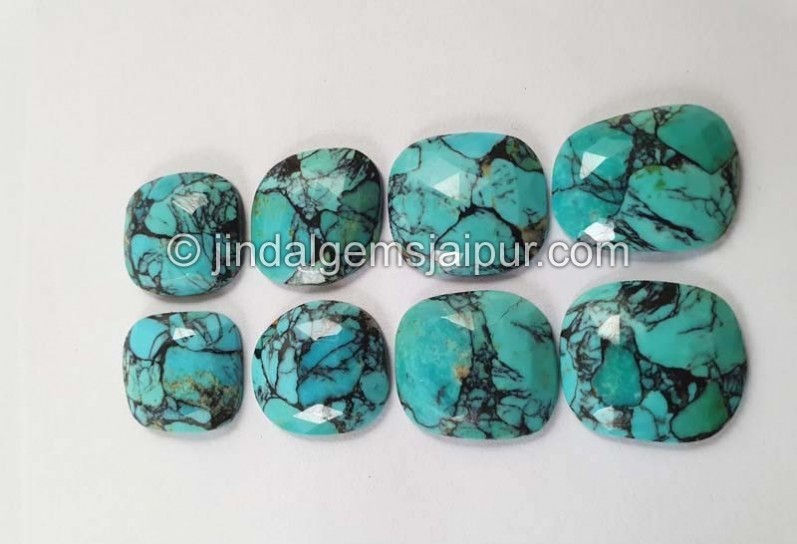 Black Spiderweb Turquoise Rose Cut Slices