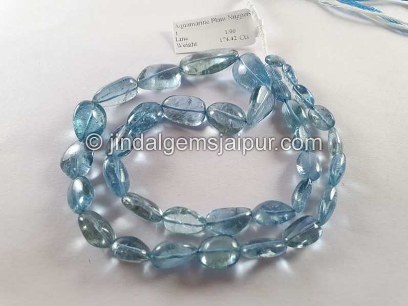Aquamarine Plain Nuggets Beads
