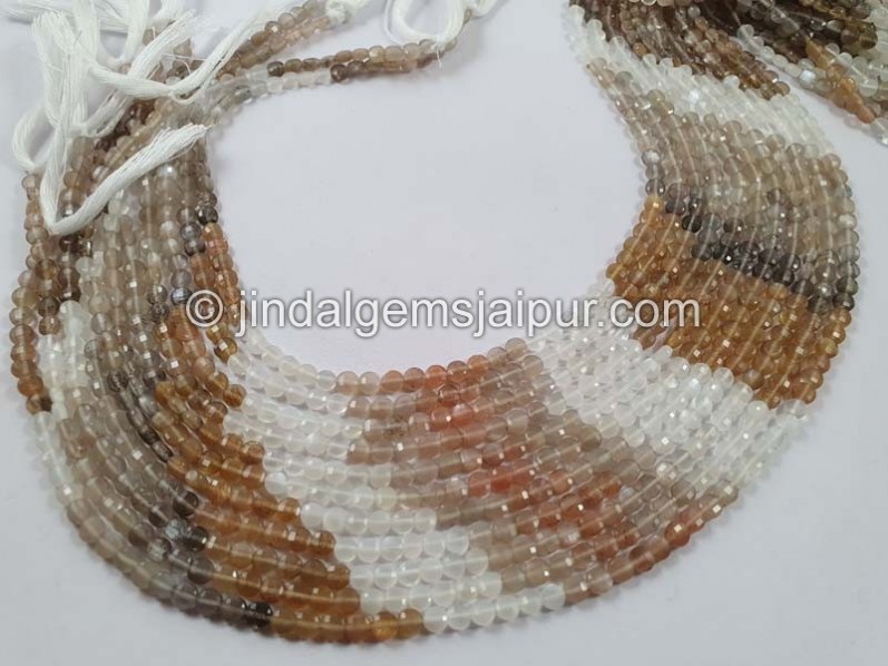 Multi Moonstone Shaded Faceted Coin Beads