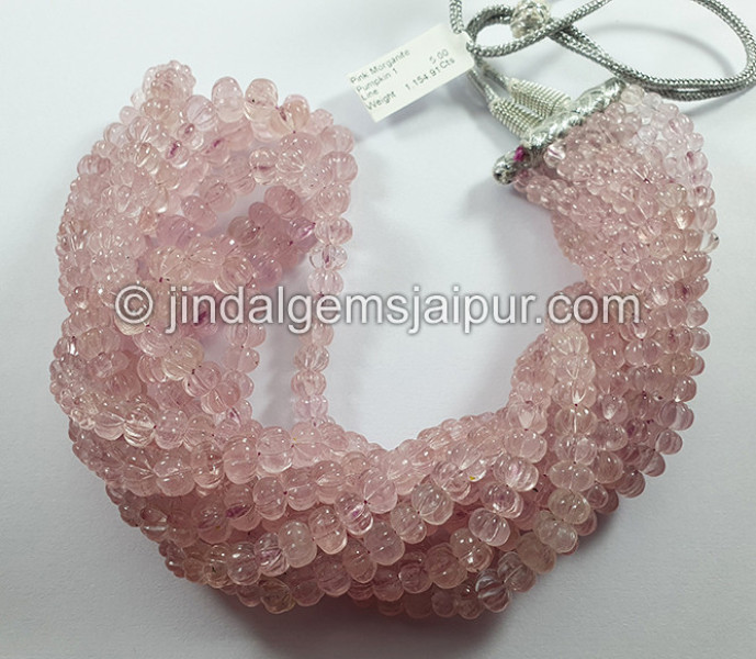 Pink Morganite Pumpkin Shape Beads