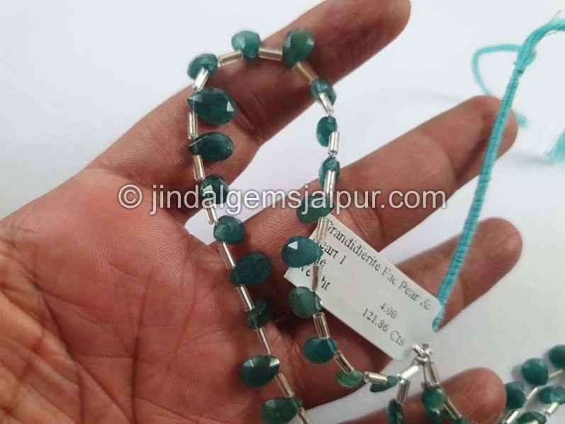 Grandidierite Faceted Pear Beads