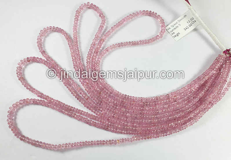 Pink Spinel Smooth Roundelle Shape Beads