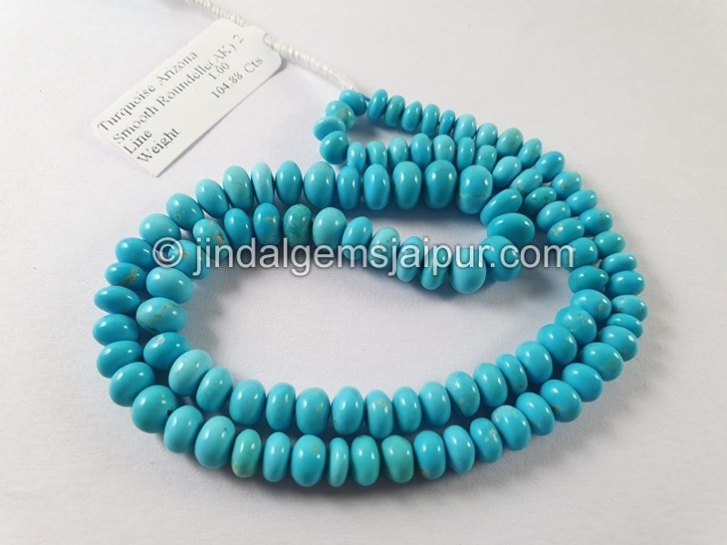Turquoise Arizona Smooth Roundelle Beads