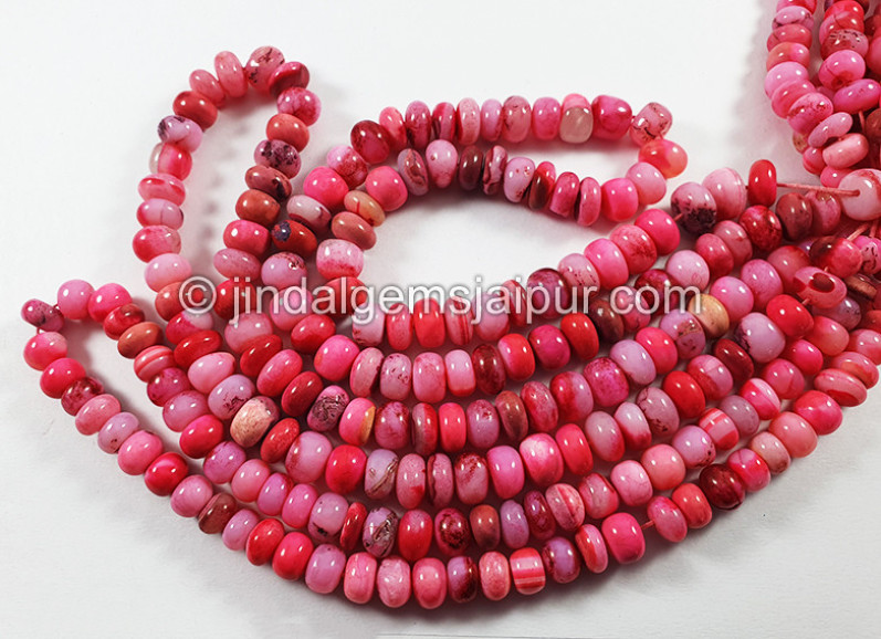 Pink Mix Smooth Roundelle Shape Beads