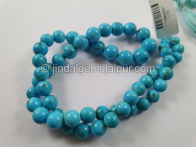 Sleeping Beauty Turquoise Far Smooth Round Beads