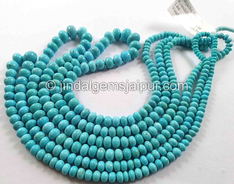 Turquoise Smooth Roundelle Shape Beads