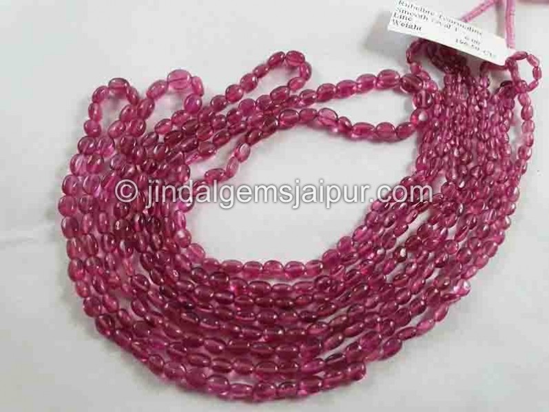 Rubellite Smooth Oval Beads