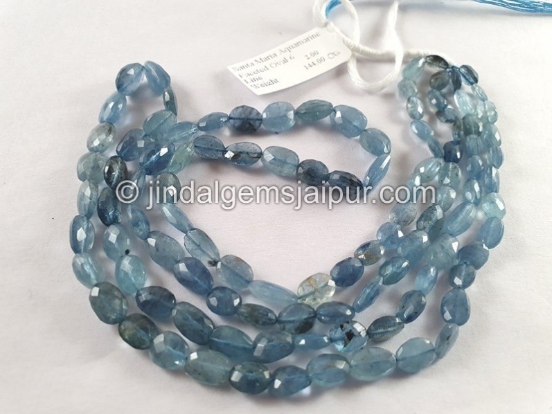 Santa Maria Aquamarine Faceted Oval Beads