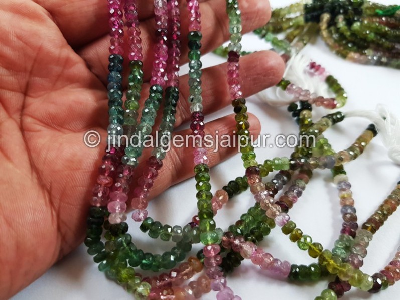 Tourmaline Faceted Roundelle Beads