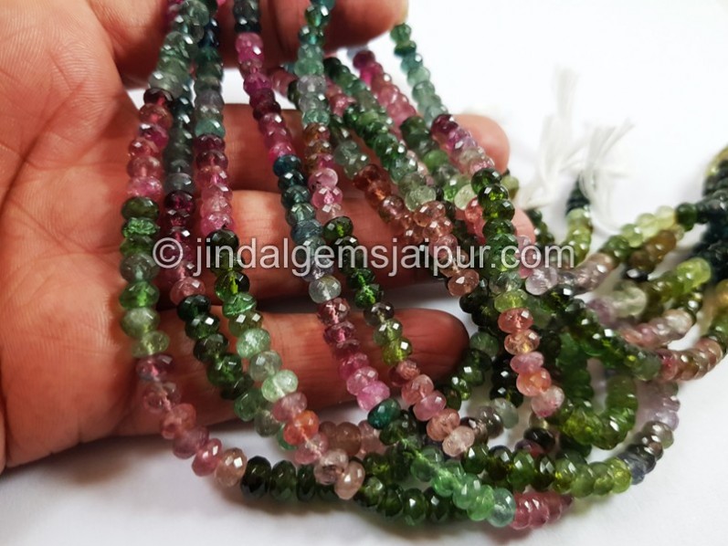 Tourmaline Faceted Roundelle Beads