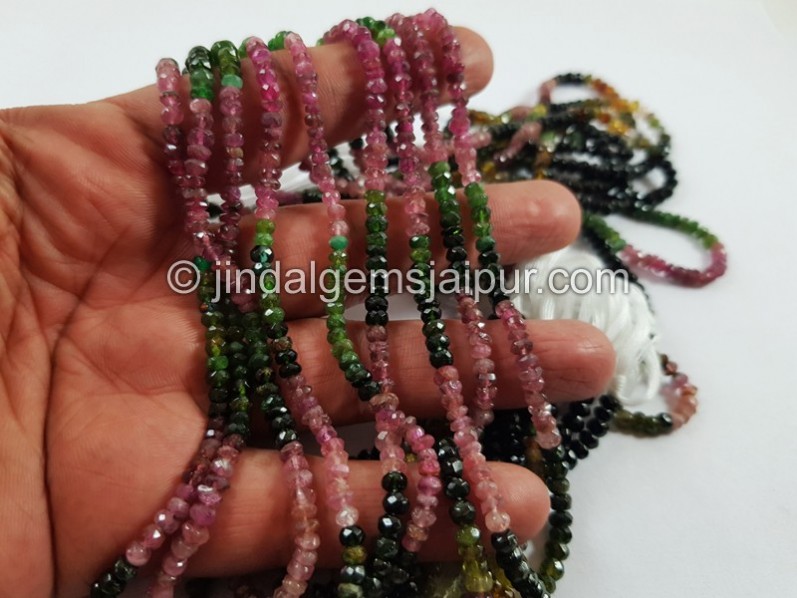 Tourmaline Chrome Faceted Roundelle Beads