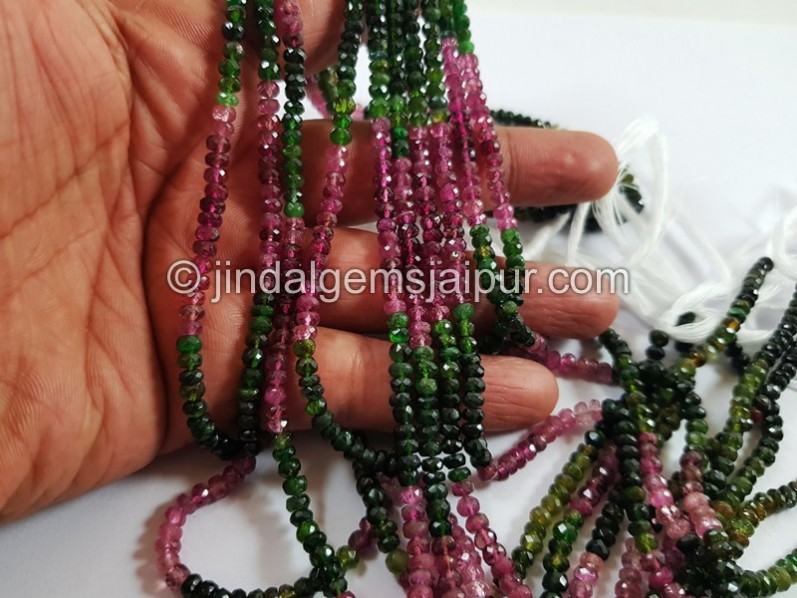 Tourmaline Chrome Faceted Roundelle Beads