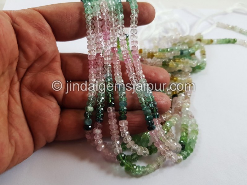 Afghan Tourmaline Faceted Roundelle Beads