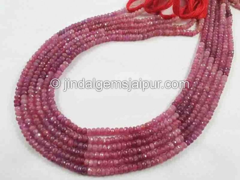 Natural Ruby Shaded Faceted Roundelle Beads