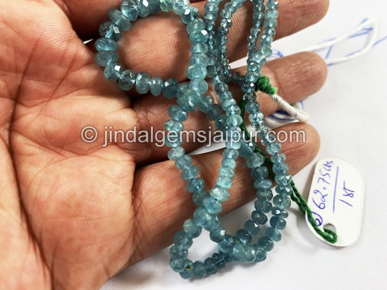 Paraiba Blue Tourmaline Faceted Roundelle Beads
