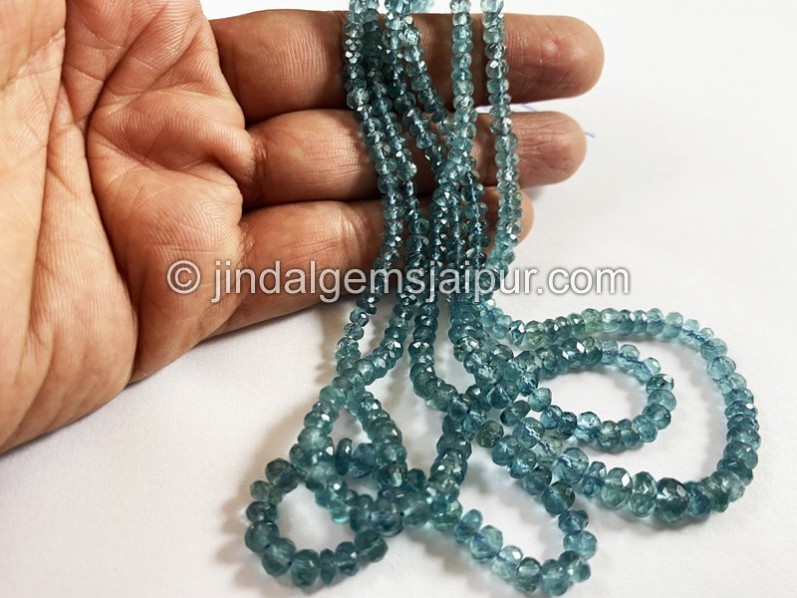 Blue Tourmaline Faceted Roundelle Beads