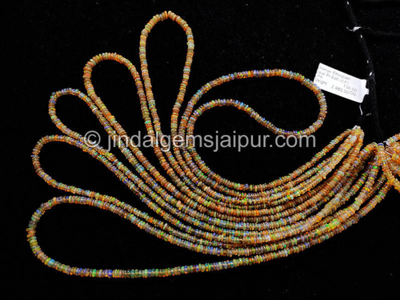 Orange Ethiopian Opal Smooth Roundelle Shape Beads