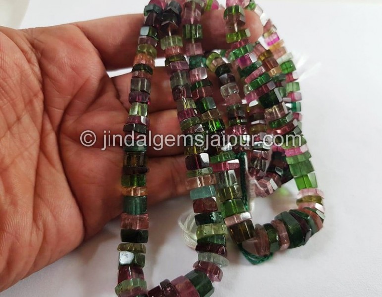 Tourmaline Far Step Cut Roundelle Beads