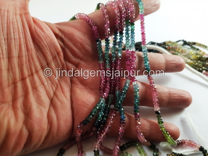 Tourmaline Faceted Roundelle Beads