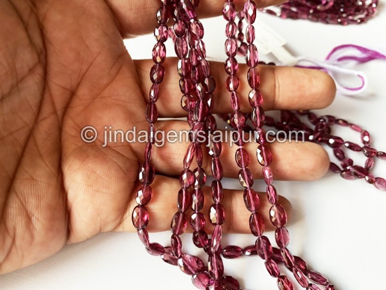Purple Rhodolite Garnet Faceted Oval Beads