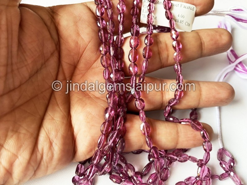 Purple Rhodolite Garnet Faceted Oval Beads
