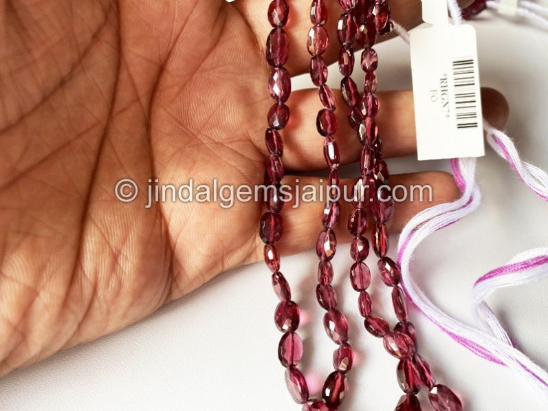 Rhodolite Garnet Faceted Oval Beads
