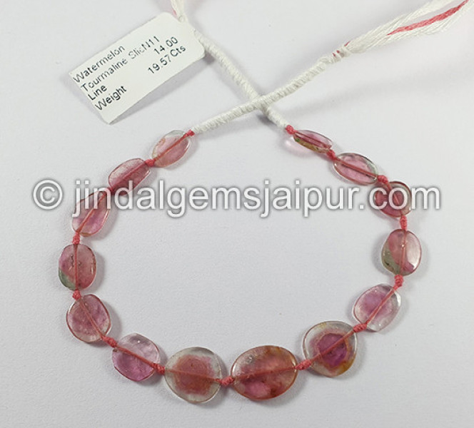 Watermelon Tourmaline Slices Shape Beads