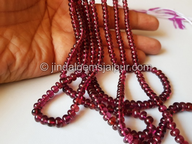 Rhodolite Garnet Smooth Roundelle Beads