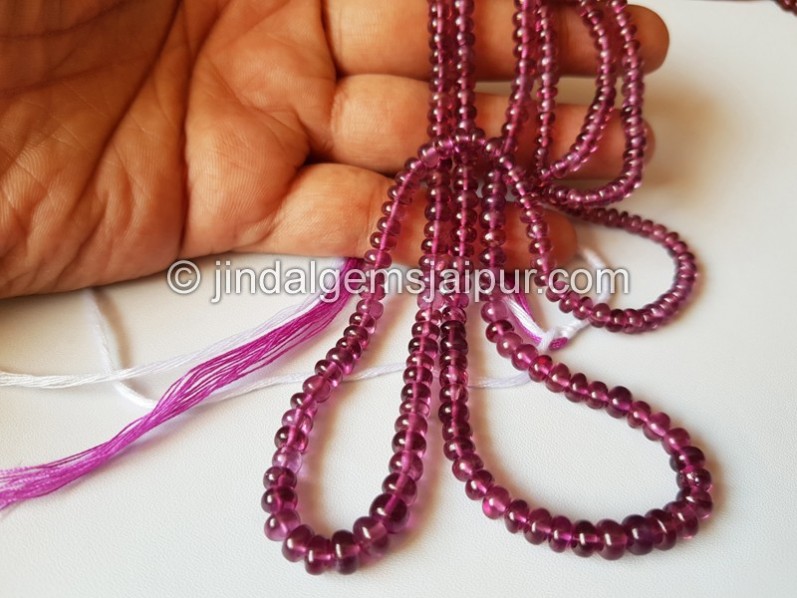Purple Rhodolite Garnet Smooth Roundelle Beads