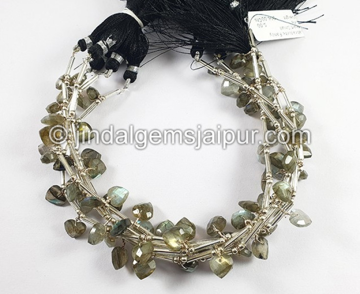 Labradorite Fancy Heart Shape Small Beads